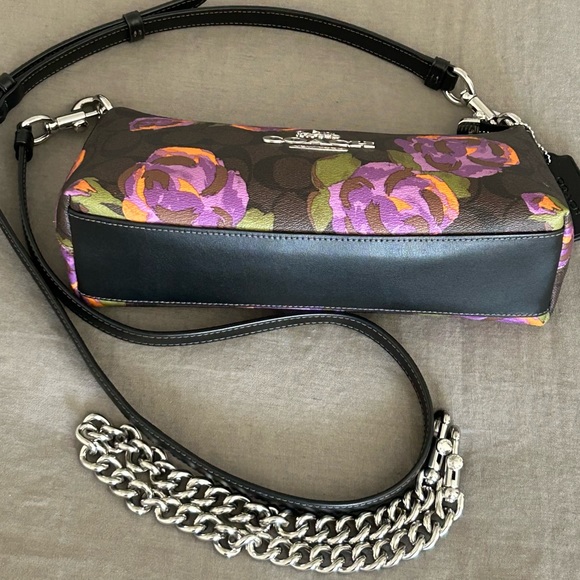 COACH Charlotte Signature C Rose Print Coated Canvas 2-Way Shoulder/Cros… - Picture 4 of 8